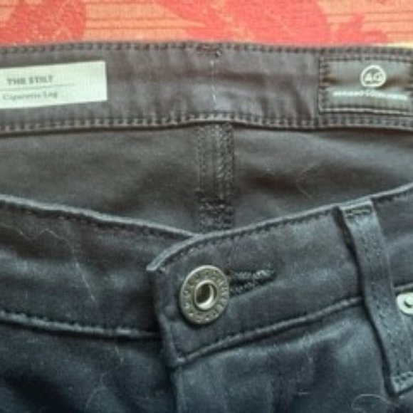 AG Adriano Goldschmied jeans black brushed The Stilt Cigarette Leg size 29 - Picture 3 of 3